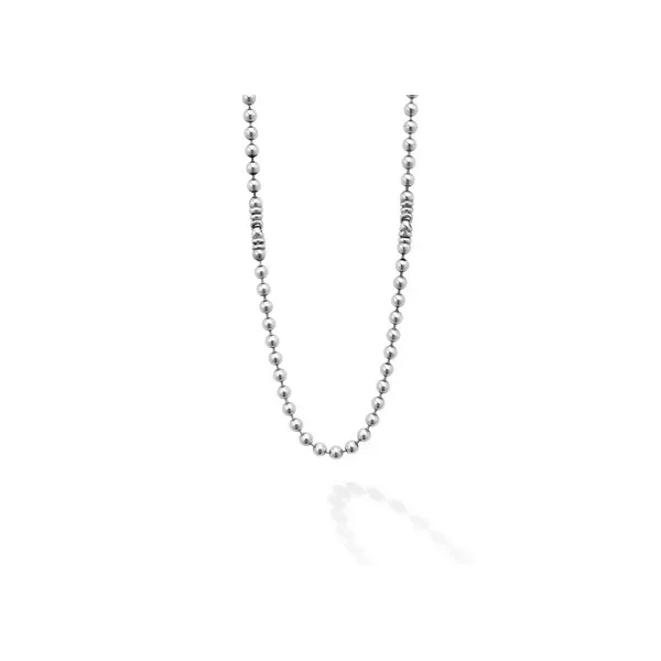 Silver Station Caviar Beaded Necklace 22