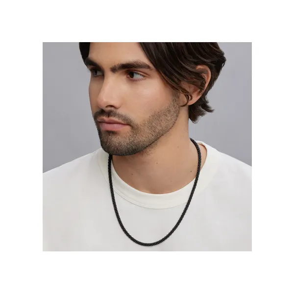 Matte Black Ceramic Beaded Necklace 22
