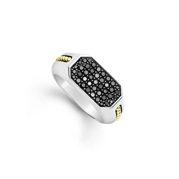 Two-Tone Octagon Black Diamond Ring Baxter's Fine Jewelry Warwick, RI