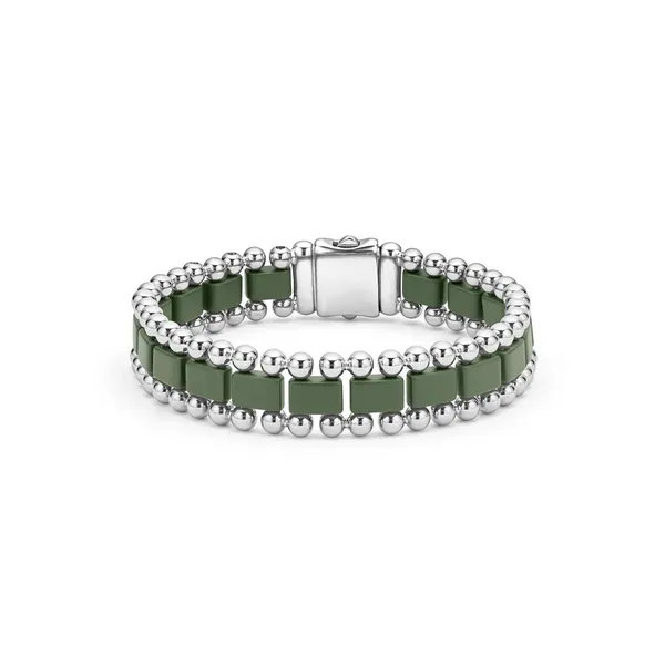 Matte Hunter Green Ceramic Link Bracelet Baxter's Fine Jewelry Warwick, RI