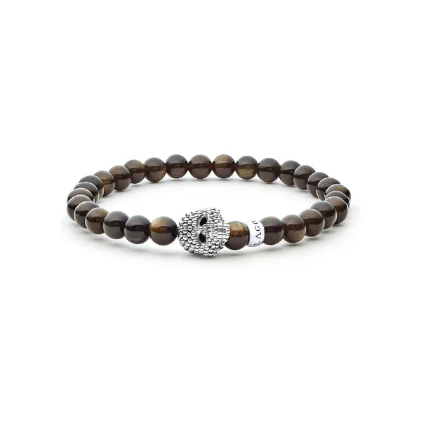 Golden Obsidian Skull Bracelet thumb image 1