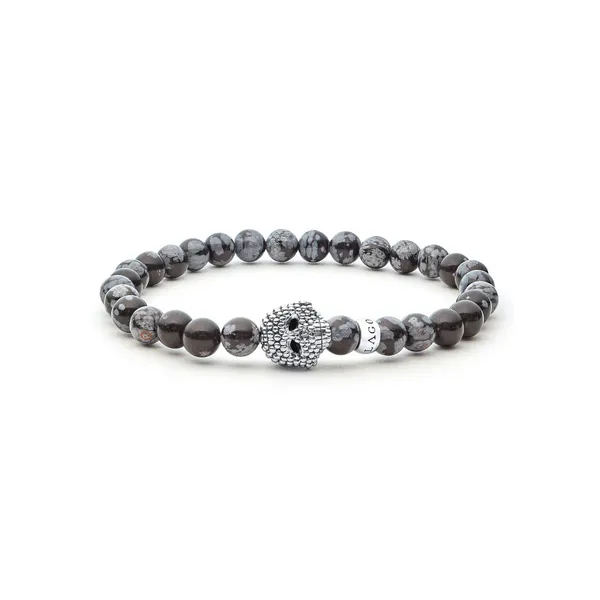 Snowflake Obsidian Skull Bracelet Baxter's Fine Jewelry Warwick, RI