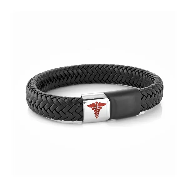 Stainless Steel Black Matte Medical Bracelet
