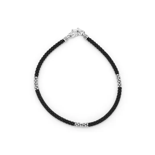 Three Silver Station Matte Ceramic Bracelet | 3mm Baxter's Fine Jewelry Warwick, RI