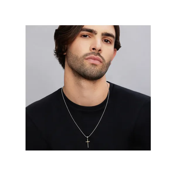 Two-Tone Caviar Beaded X Cross Amulet