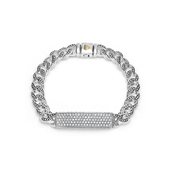 Silver Curb Link Diamond Bracelet Baxter's Fine Jewelry Warwick, RI