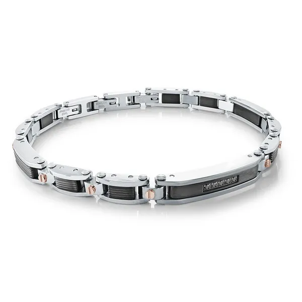 Stainless Steel Black Link Bracelet Baxter's Fine Jewelry Warwick, RI
