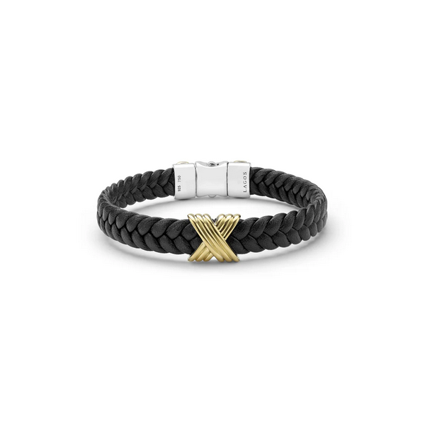 Two-Tone Braided Vegan Leather X Bracelet Baxter's Fine Jewelry Warwick, RI