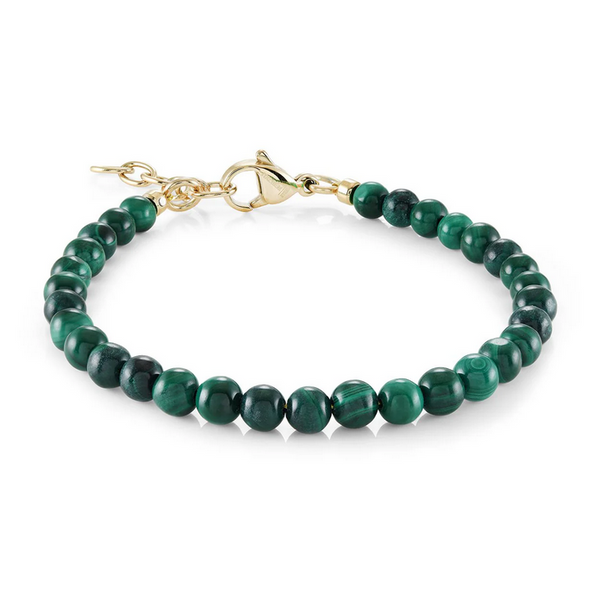 Junior Stainless Steel Gold Plated Malachite Bracelet Baxter's Fine Jewelry Warwick, RI