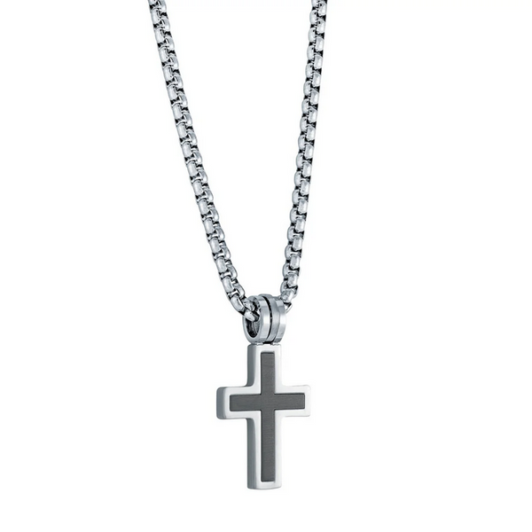 Junior Stainless Steel Black Finished Cross Necklace Baxter's Fine Jewelry Warwick, RI