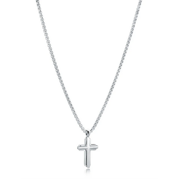 Junior Stainless Steel Mini Cross Necklace Baxter's Fine Jewelry Warwick, RI