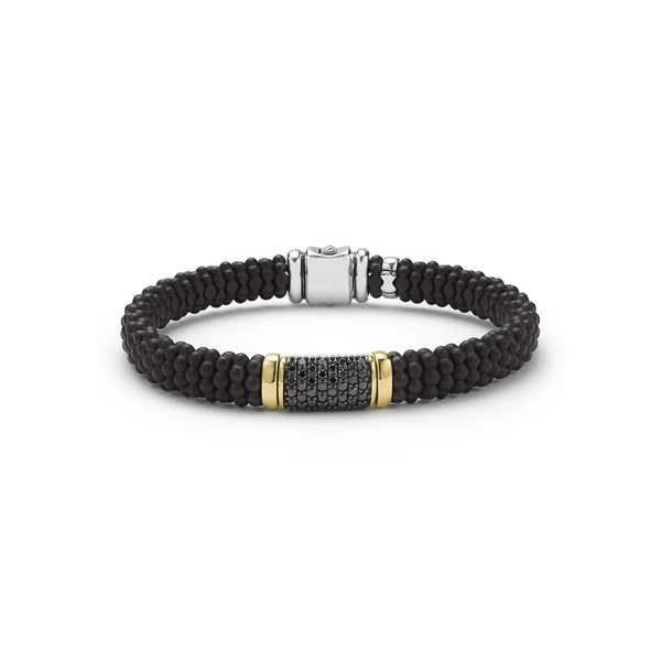 Two-Tone Matte Black Ceramic Black Diamond Bracelet | 9mm Baxter's Fine Jewelry Warwick, RI