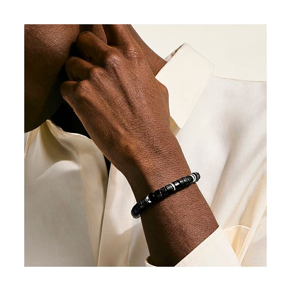 Heishi Bracelet, Sterling Silver, Black Onyx, 8mm Image 2 Baxter's Fine Jewelry Warwick, RI