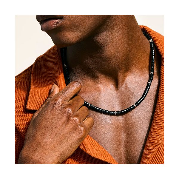 Heishi Black Onyx 6mm Necklace Image 2 Baxter's Fine Jewelry Warwick, RI