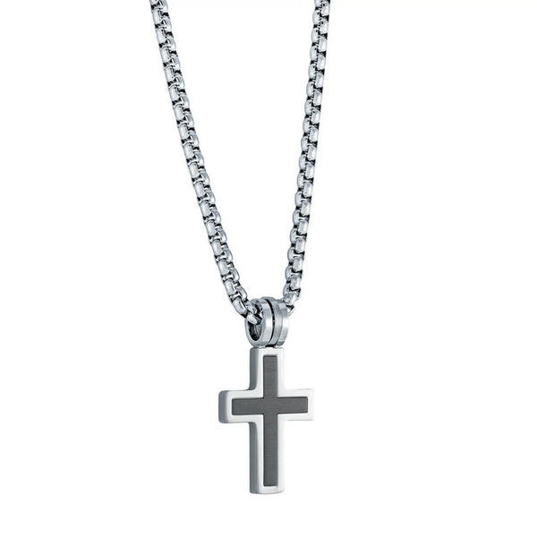 Junior Stainless Steel Black Finished Cross Necklace Baxter's Fine Jewelry Warwick, RI