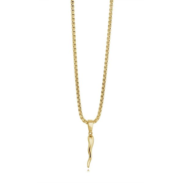 Junior Stainless Steel Gold Plated Cornetto Necklace Baxter's Fine Jewelry Warwick, RI