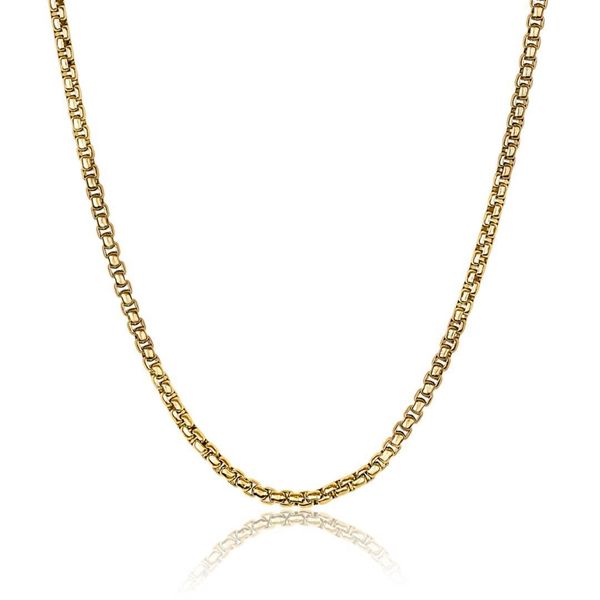Junior Stainless Steel Gold Plated Round Box Chain Necklace Baxter's Fine Jewelry Warwick, RI