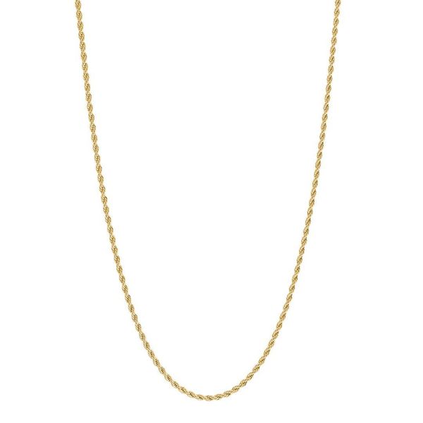Junior Stainless Steel Gold Plated Rope Chain Necklace Baxter's Fine Jewelry Warwick, RI