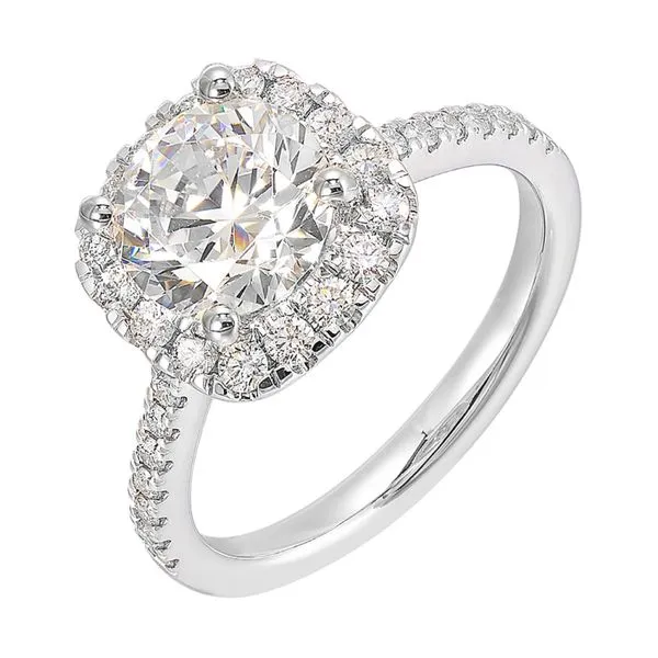 'Perfect Love' 14 Karat White Gold Halo Engagement Ring Bay Area Diamond Company Green Bay, WI
