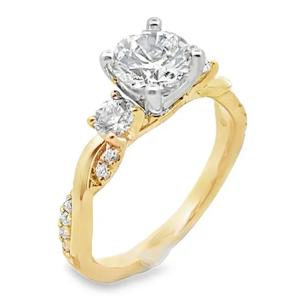 'Perfect Love' 14 Karat Yellow Gold Three Stone Engagement Ring Bay Area Diamond Company Green Bay, WI