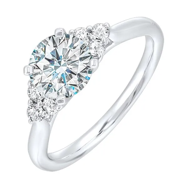 'Perfect Love' 14 Karat White Gold Side Stone Engagement Ring Bay Area Diamond Company Green Bay, WI