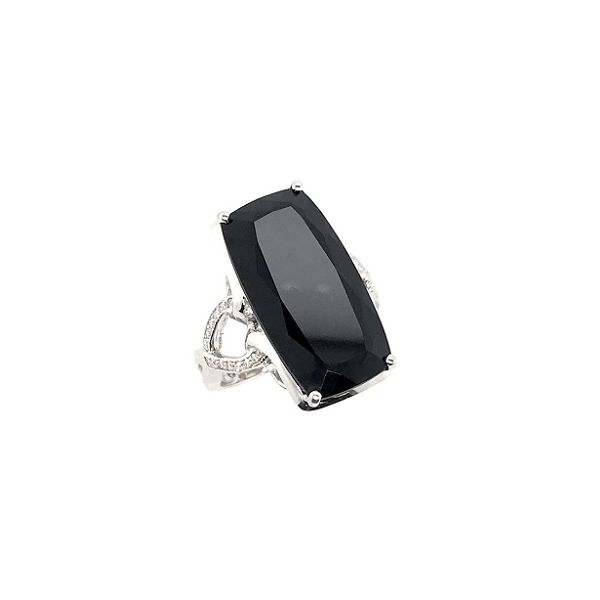 DWS Female Oxidized Sterling Silver Natural Black Onyx Gemstone Stackable  Ring., Weight: 2.32, Size: 4-12 at Rs 600 in Jaipur