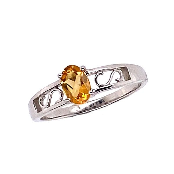 Ladies 18K Gold over Sterling Traditional Deco Stone Class Ring
