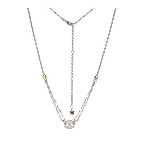 White Gold Diamond Circle Necklace 001-165-00110 | West and Company |  Auburn, NY