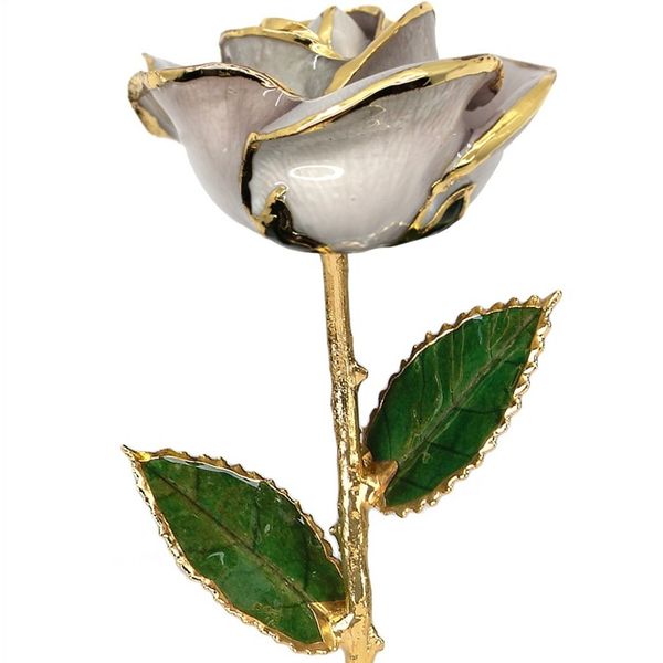 Pearl White Real Rose Dipped in 24 Karat Yellow Gold Bay Area Diamond Company Green Bay, WI