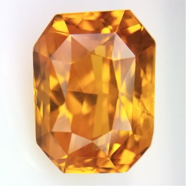 6.53ct Radiant Cut Orange Sapphire Becky Beauchine Kulka Diamonds and Fine Jewelry Okemos, MI