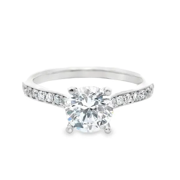 18k White Gold  Micro Pave Diamond Engagement Ring similar item image