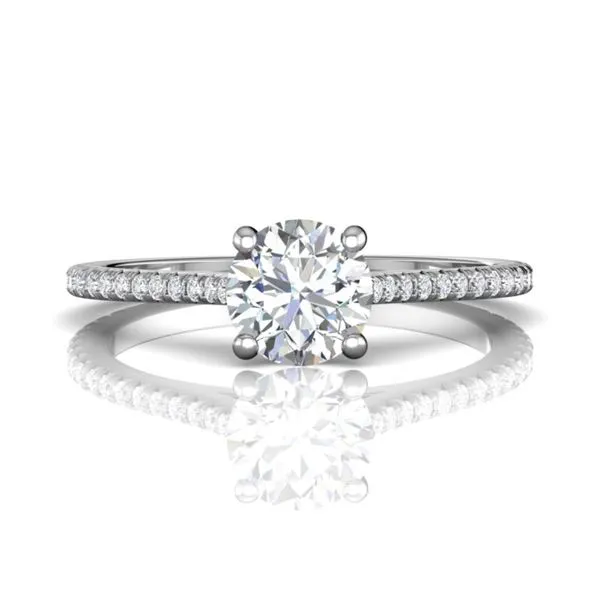 14k White Gold Micropave Engagement Ring by Martin Flyer Becky Beauchine Kulka Diamonds and Fine Jewelry Okemos, MI