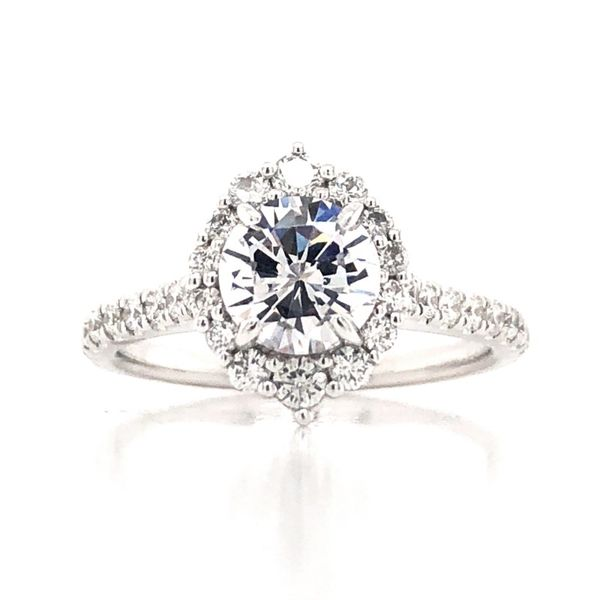 14k White Gold Oval Halo .52cttw Diamond Accented Becky Beauchine Kulka Diamonds and Fine Jewelry Okemos, MI
