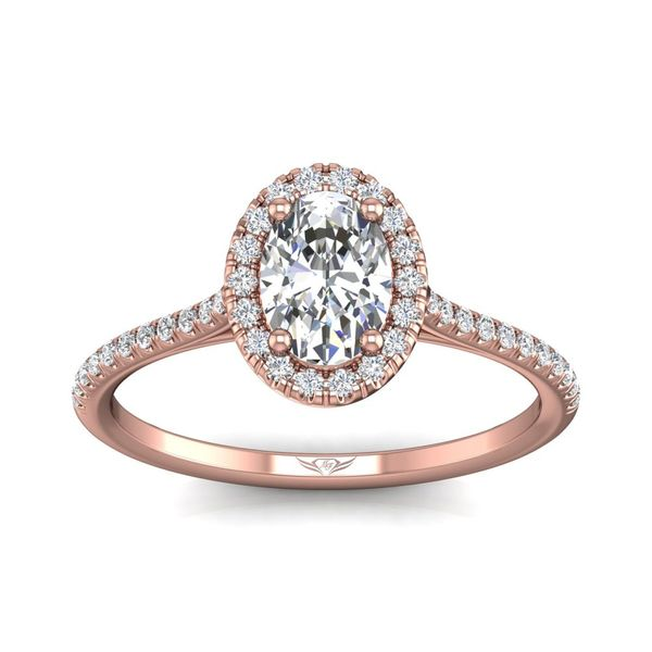 14k Rose Gold Oval Halo .29cttw Diamond Accented by Martin Flyer Image 2 Becky Beauchine Kulka Diamonds and Fine Jewelry Okemos, MI