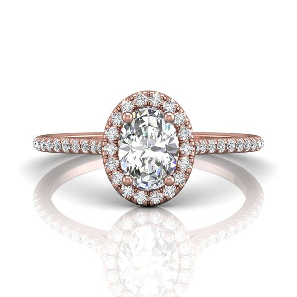 14k Rose Gold Oval Halo .29cttw Diamond Accented by Martin Flyer Becky Beauchine Kulka Diamonds and Fine Jewelry Okemos, MI