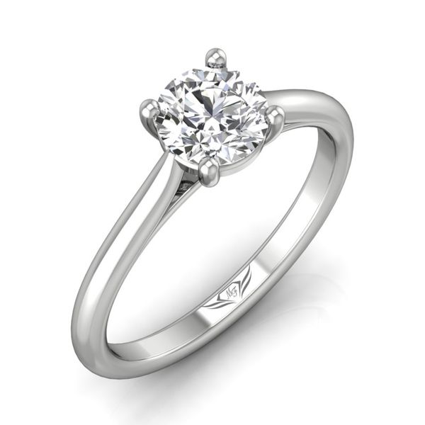 14k White Gold Cathedral Solitaire Engagement Ring by Martin Flyer Image 2 Becky Beauchine Kulka Diamonds and Fine Jewelry Okemos, MI