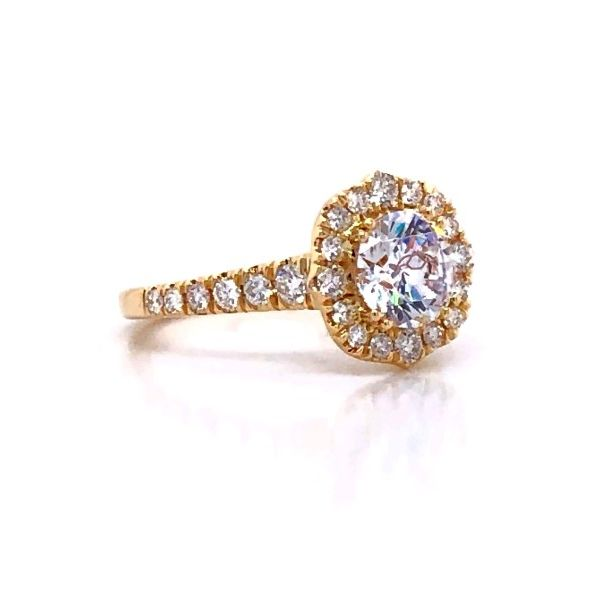 14k Yellow Gold Halo .61cttw Diamond Accented by Martin Flyer Image 3 Becky Beauchine Kulka Diamonds and Fine Jewelry Okemos, MI