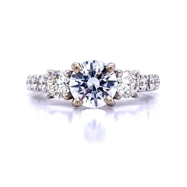 14k White Gold 3-Stone .90cttw Diamond Accented Becky Beauchine Kulka Diamonds and Fine Jewelry Okemos, MI