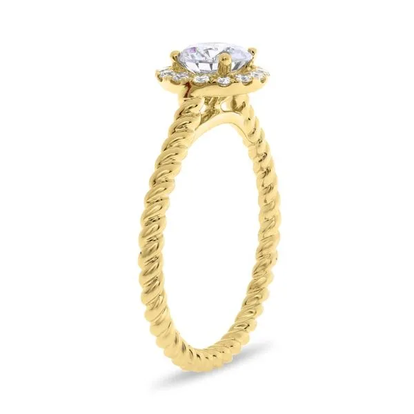 14k Yellow Gold Halo with Braided Band Image 2 Becky Beauchine Kulka Diamonds and Fine Jewelry Okemos, MI