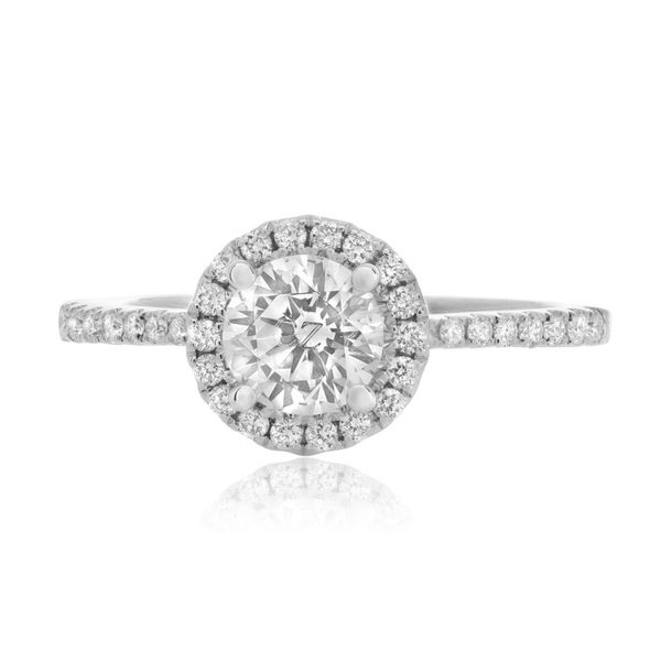 14k White Gold Halo .75cttw Diamond Accented Becky Beauchine Kulka Diamonds and Fine Jewelry Okemos, MI