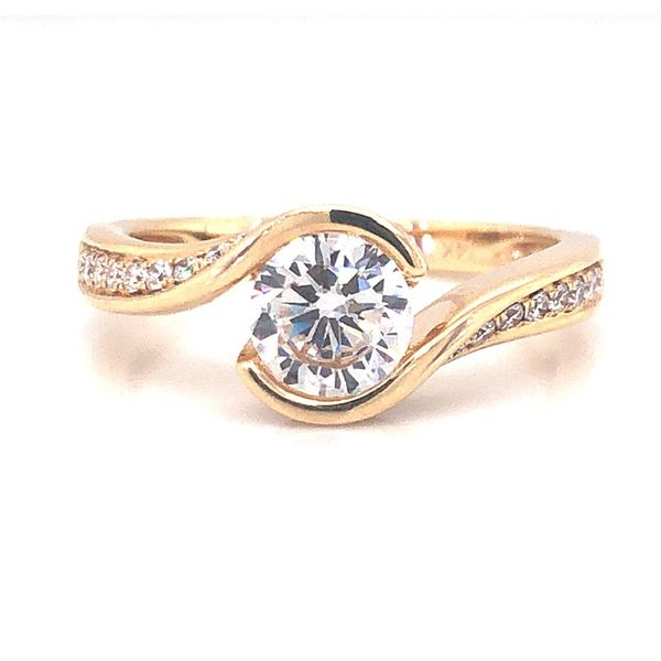 14k Yellow Gold Bypass Half Bezel Set Becky Beauchine Kulka Diamonds and Fine Jewelry Okemos, MI