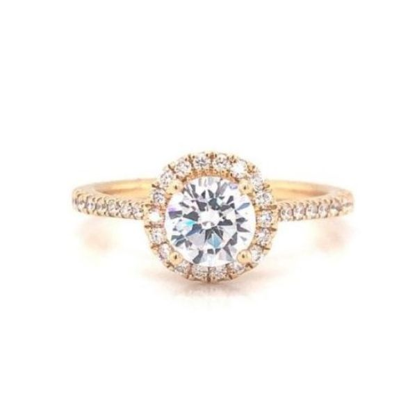 14k Yellow Gold Halo .25cttw Diamond Accented Becky Beauchine Kulka Diamonds and Fine Jewelry Okemos, MI