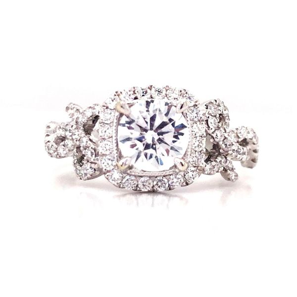 14k White Gold Halo .55cttw Diamond Accented Becky Beauchine Kulka Diamonds and Fine Jewelry Okemos, MI