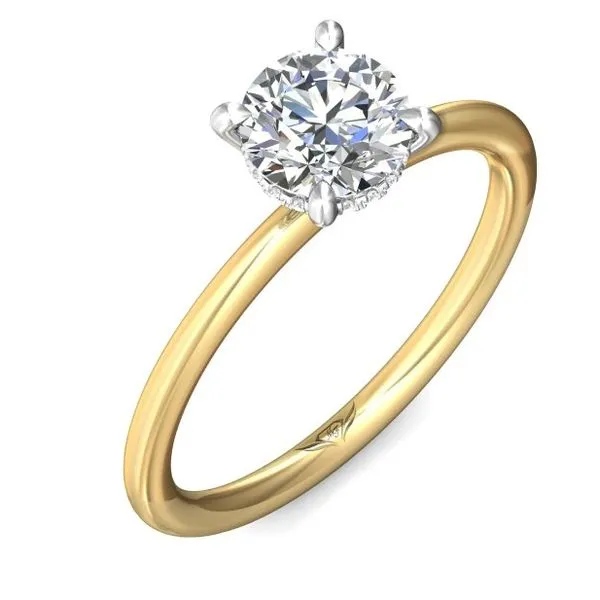 18k Yellow Gold Band with Platinum Head Solitaire by Martin Flyer Image 3 Becky Beauchine Kulka Diamonds and Fine Jewelry Okemos, MI