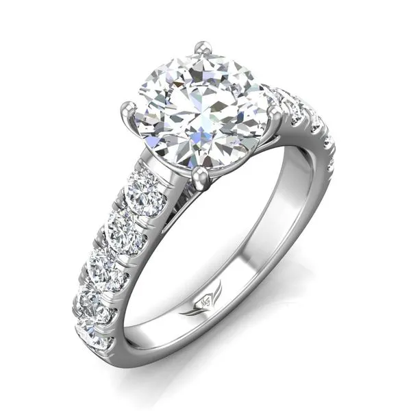 14k White Gold Micropave Diamond Engagement Ring  by Martin Flyer Image 2 Becky Beauchine Kulka Diamonds and Fine Jewelry Okemos, MI