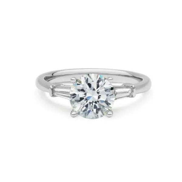 14k White Gold 3-Stone with Tapered Baguette Diamonds Becky Beauchine Kulka Diamonds and Fine Jewelry Okemos, MI