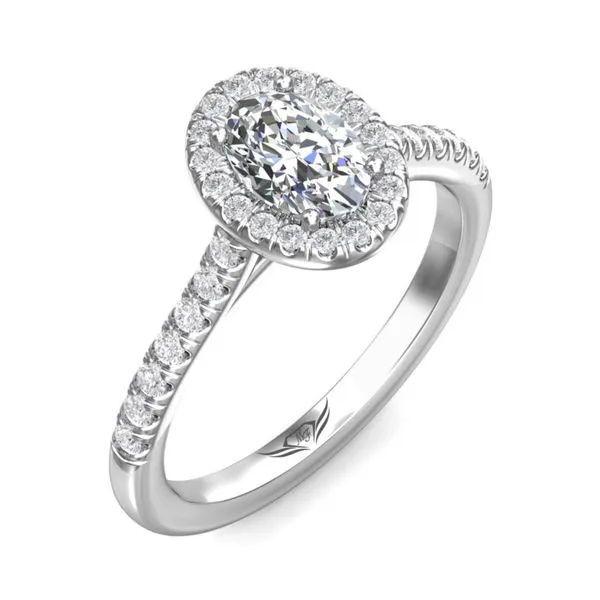 Platinum Oval Halo Diamond Engagement Ring Image 2 Becky Beauchine Kulka Diamonds and Fine Jewelry Okemos, MI