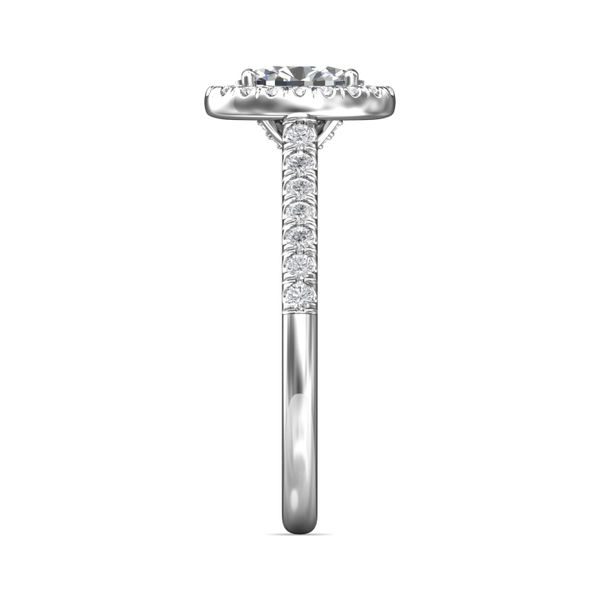 Platinum Oval Halo Diamond Engagement Ring Image 3 Becky Beauchine Kulka Diamonds and Fine Jewelry Okemos, MI