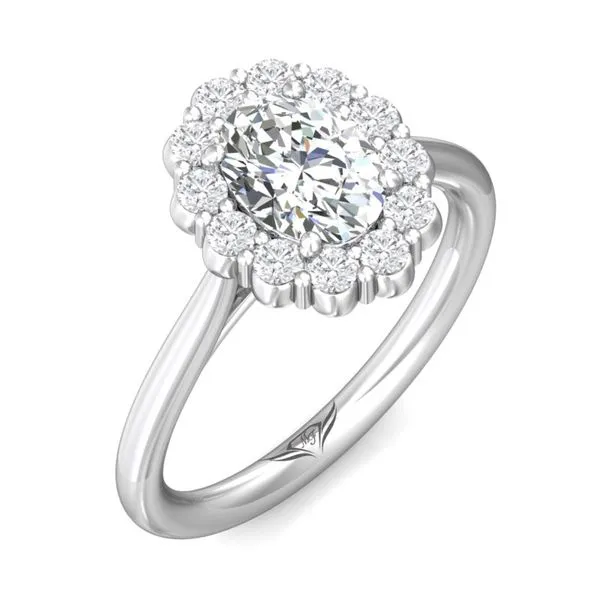 14k White Gold Flower Halo Engagement Ring by Martin Flyer Image 5 Becky Beauchine Kulka Diamonds and Fine Jewelry Okemos, MI