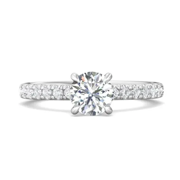 14k White Gold Hidden Halo Diamond Engagement Ring by Martin Flyer Becky Beauchine Kulka Diamonds and Fine Jewelry Okemos, MI